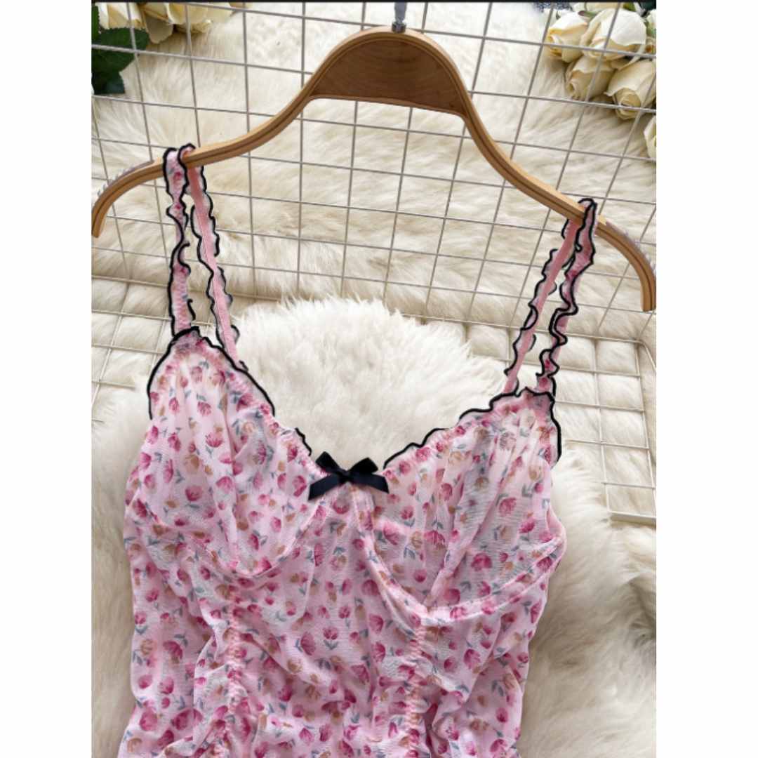 Women Sweet Homewear Suits Flo - đánh giá và giá Romper Floral Print