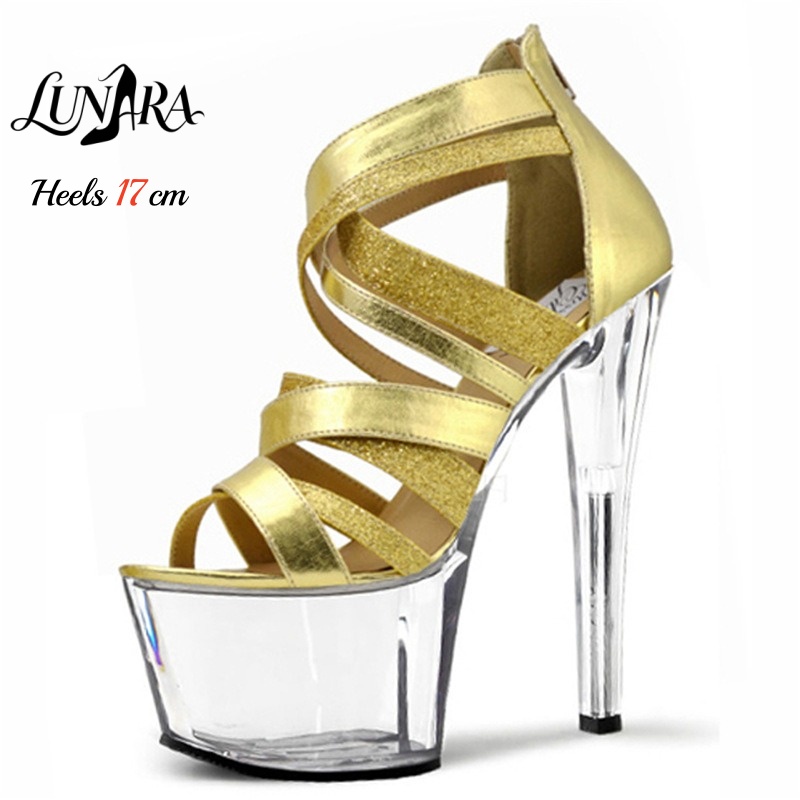 17cm/7Inch Gold Metallic Strap - đánh giá và giá Sandal Strappy Heeled