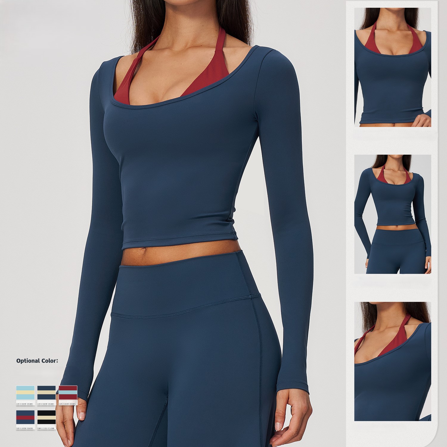 2-in-1 Fake Two Piece Halter Y - đánh giá và giá Crop Top Crochet